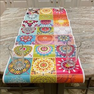 Bohemian style mandala peel and stick tile stickers